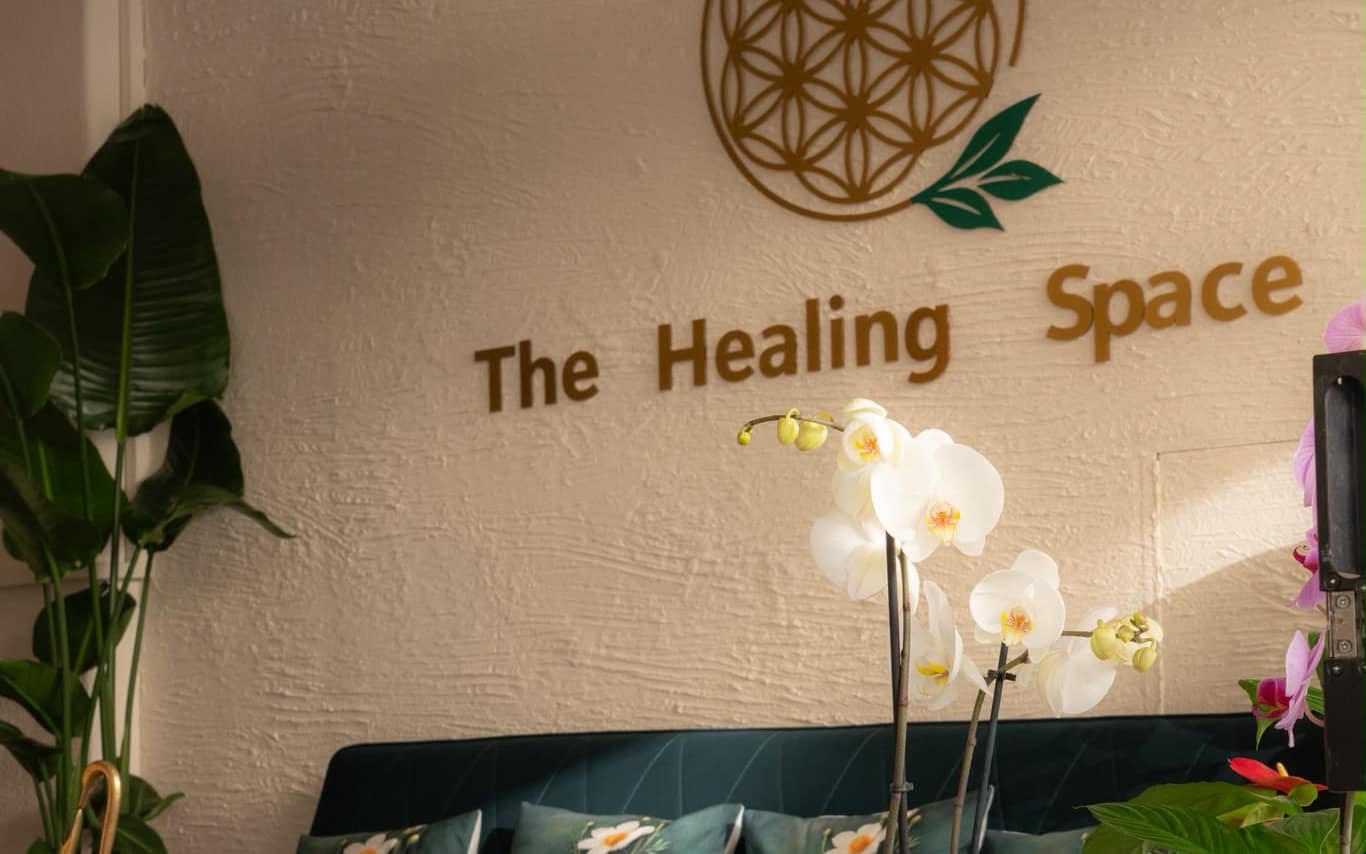 Herbal tea served in the welcome corner